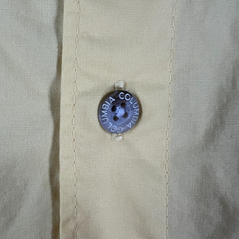 Columbia PFG Shirt Mens Large Yellow Short Sleeve Button Up Fishing Outdoor - Picture 5 of 13